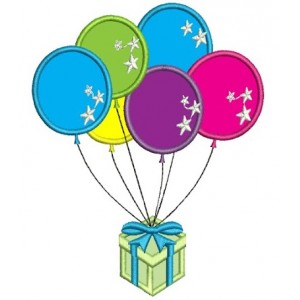 Birthday balloons Applique Machine Embroidery Design Digitized Pattern
